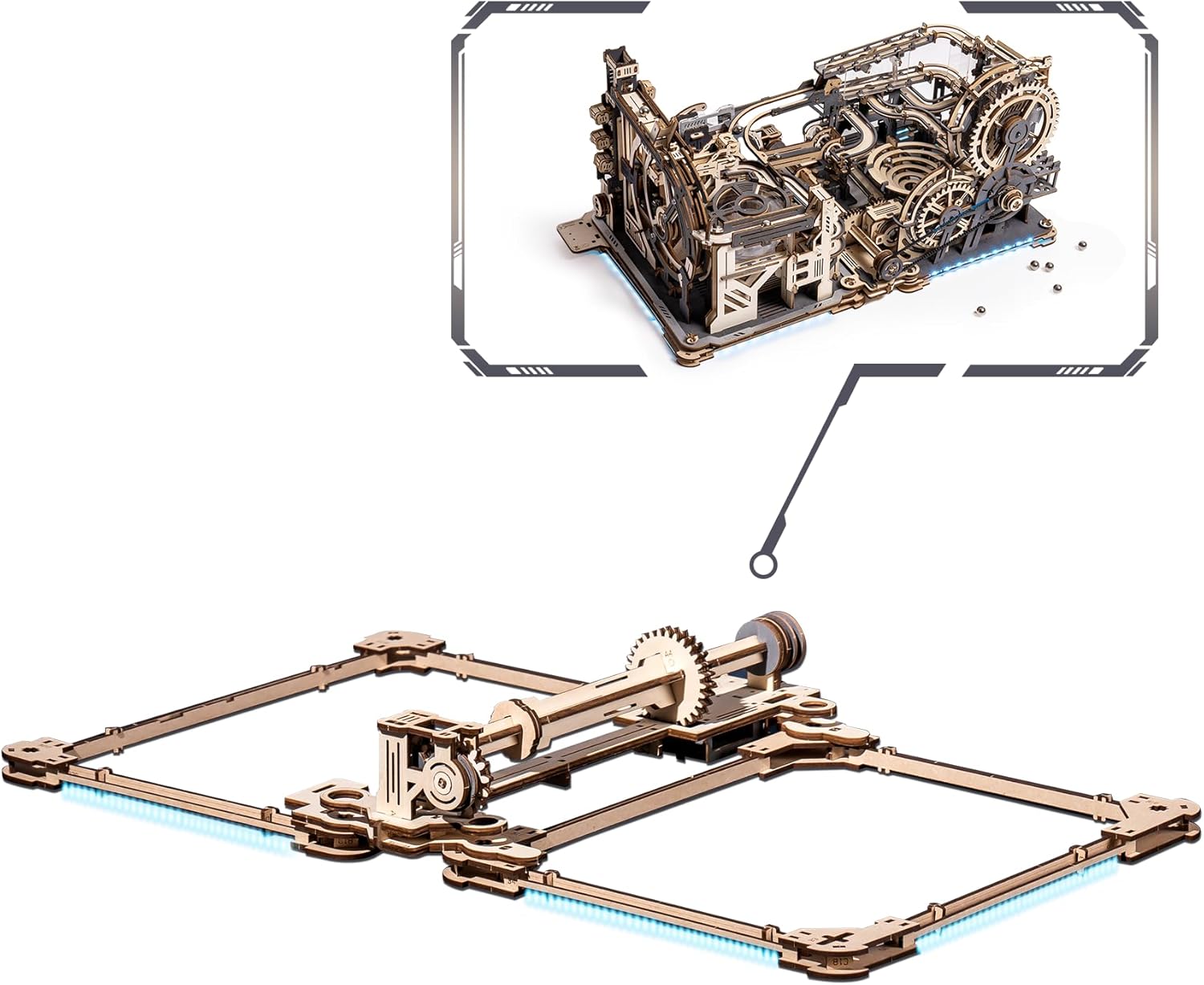 Robotime Marble Night City – 3D Wooden Mechanical Marble Run Kit