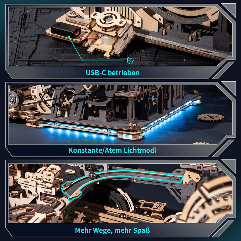 Robotime Marble Night City – 3D-Kugelbahn-Set aus Holz 