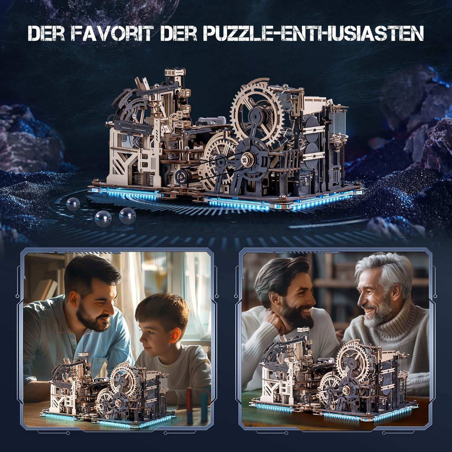Robotime Marble Night City – 3D-Kugelbahn-Set aus Holz 